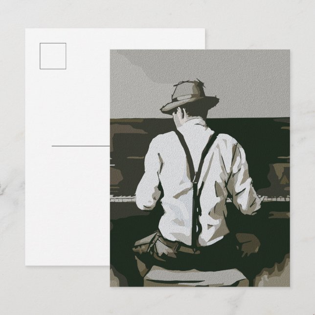 Vintage Pianist in Harmony Postcard (Front/Back)