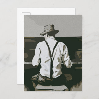 Vintage Pianist in Harmony Postcard