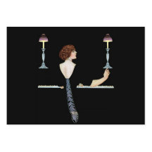 Vintage Piano Girl Gift Tag