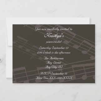 Vintage Piano Music Recital Invitation