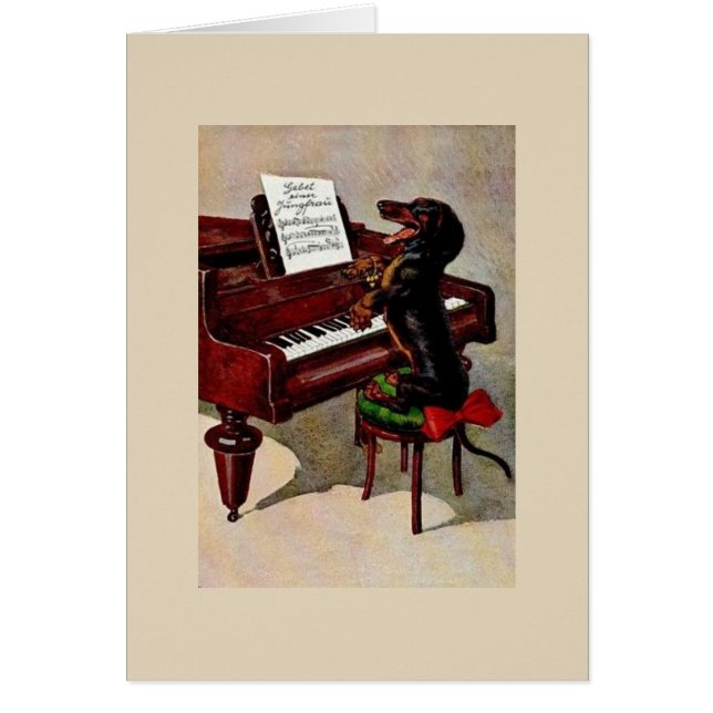 Vintage - Piano Playing Dachshund, (Front)