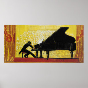 Vintage Piano Recital Illustration (1920) Poster