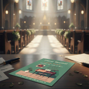 Vintage Piano Recital Invitation with Grand Piano 