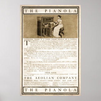 Vintage Pianola Ad from 1899 Poster