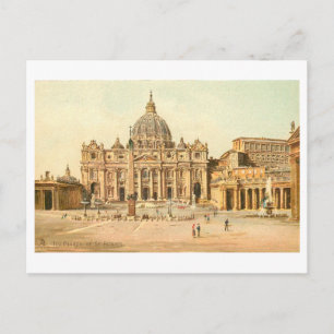 Vintage Piazza of St. Peter's Basilica, Vatican Postcard