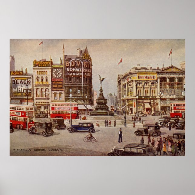 Vintage Piccadilly Circus London Poster (Front)