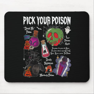 Vintage Pick Your Poison Halloween Party Spooky Mouse Mat