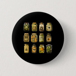 Vintage Pickle Jar Halloween Canned Pickle Spooky 6 Cm Round Badge
