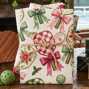 Vintage Pickleball Christmas Wrapping Paper