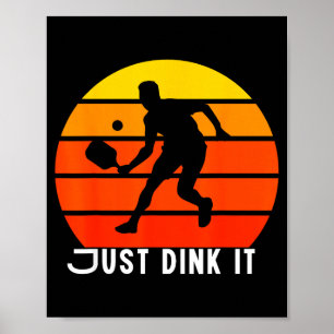 Vintage pickleball dink player old man grandpa mom poster