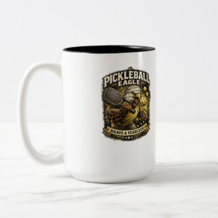 Vintage Pickleball Eagle Mug – Brave & Fearless Pi