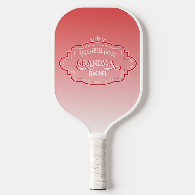 Vintage Pickleball Queen Grandma Personalised Pickleball Paddle (Front)