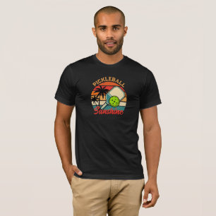 Vintage Pickleball Sunshine Club Retro Paddle T-Shirt