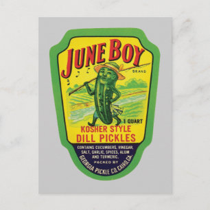Vintage Pickles Food Product Label Postcard
