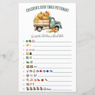 Vintage Pickup Truck Emoji Baby Shower Game