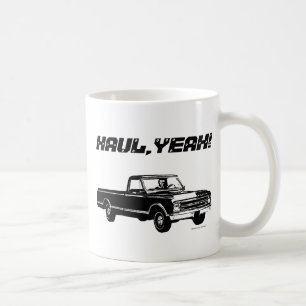 Vintage Pickup Truck Haul Yeah Custom Text - Black Coffee Mug