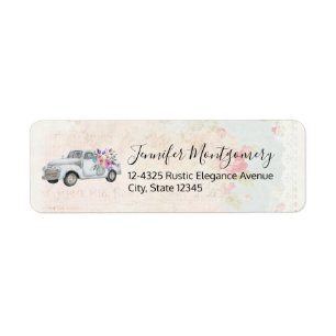 Vintage Pickup Truck Rustic Watercolor