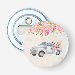 Vintage Pickup Truck Rustic Watercolor Bottle Opener