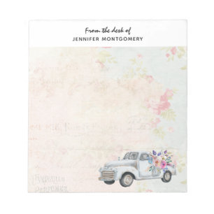 Vintage Pickup Truck Rustic Watercolor Notepad