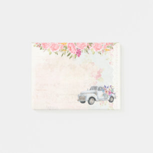 Vintage Pickup Truck Rustic Watercolor Post-it Notes