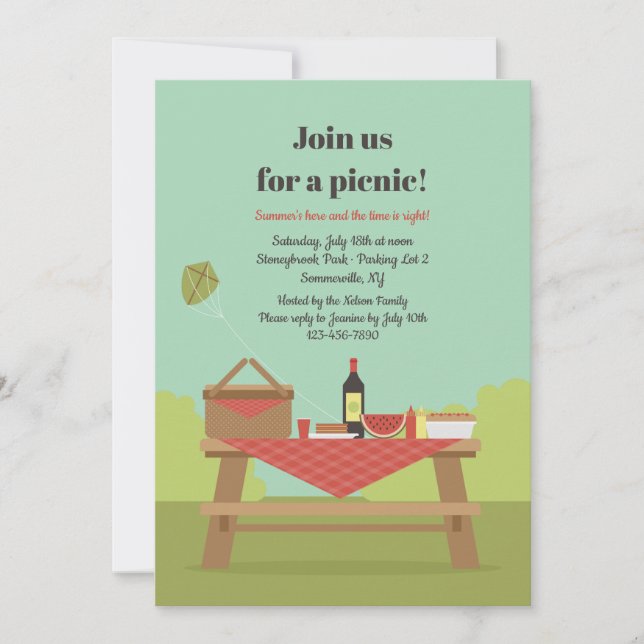 Vintage Picnic Invitation (Front)