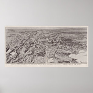 Vintage Pictorial Map of Albania, Serbia, Bulgaria Poster