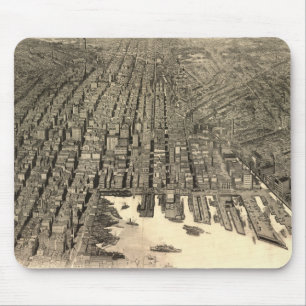 Vintage Pictorial Map of Baltimore (1912) Mouse Mat