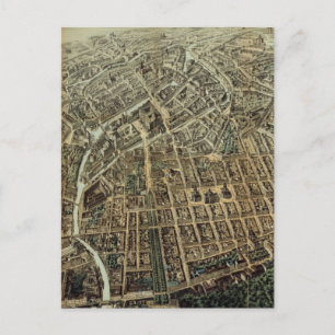 Vintage Pictorial Map of Berlin (1871) Postcard