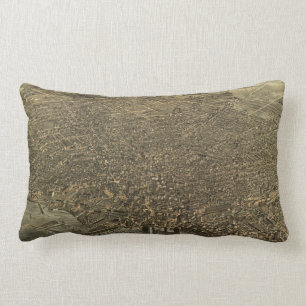 Vintage Pictorial Map of Buffalo New York (1880) Lumbar Cushion