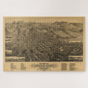 Vintage Pictorial Map of Butte Montana (1884) Jigsaw Puzzle