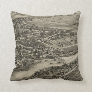 Vintage Pictorial Map of Caribou Maine (1893) Cushion
