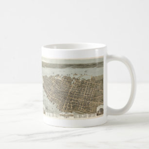Vintage Pictorial Map of Charleston (1872) Coffee Mug