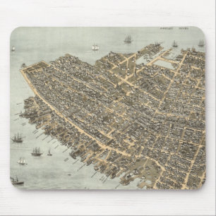 Vintage Pictorial Map of Charleston (1872) Mouse Mat