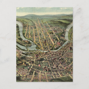 Vintage Pictorial Map of Cumberland MD (1906) Postcard