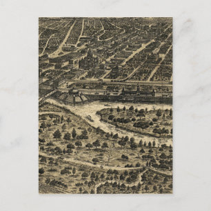 Vintage Pictorial Map of Dallas Texas (1892) Postcard