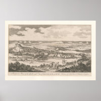 Vintage Pictorial Map of Edinburgh Scotland (1760)