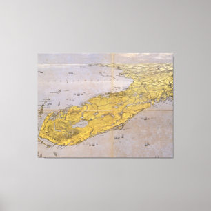 Vintage Pictorial Map of Florida (1861) Canvas Print