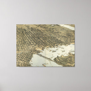 Vintage Pictorial Map of Jacksonville FL (1893) Canvas Print