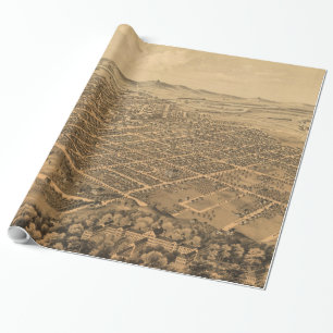 Vintage Pictorial Map of Kalamazoo Michigan (1874) Wrapping Paper
