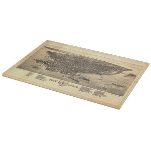 Vintage Pictorial Map of Key West FL (1884) Cutting Board