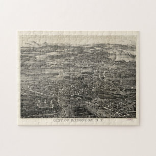 Vintage Pictorial Map of Kingston NY (1875) Jigsaw Puzzle