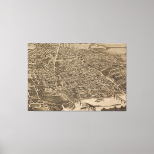 Vintage Pictorial Map of Knoxville (1886) Canvas Print