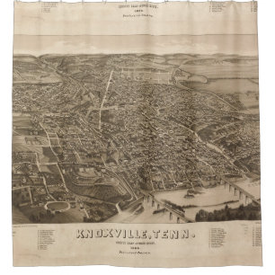 Vintage Pictorial Map of Knoxville (1886) Shower Curtain