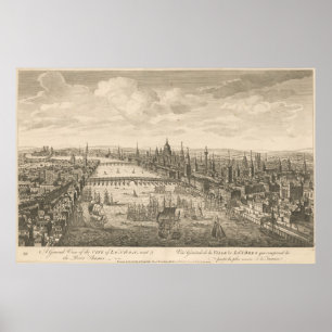 Vintage Pictorial Map of London & The Thames Poster
