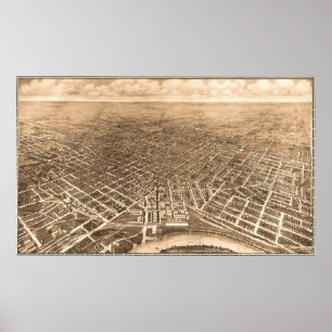 Vintage Pictorial Map of Montgomery Alabama (1912) Poster