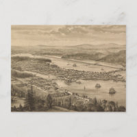 Vintage Pictorial Map of Olympia Washington (1879)