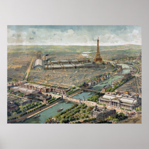 Vintage Pictorial Map of Paris (1900) Poster