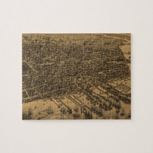 Vintage Pictorial Map of Pensacola (1885) Jigsaw Puzzle
