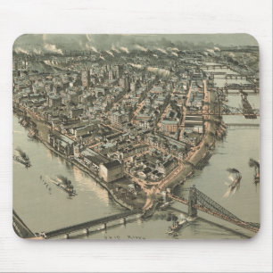 Vintage Pictorial Map of Pittsburgh (1902) Mouse Mat