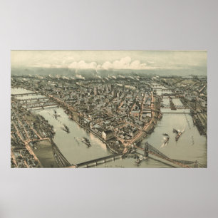 Vintage Pictorial Map of Pittsburgh (1902) Poster